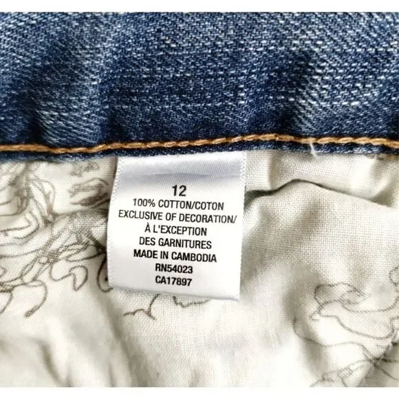 OLD NAVY SPECIAL EDITION EMBROIDERED DENIM MINI SKIRT SIZE 12 - Picture 6 of 6